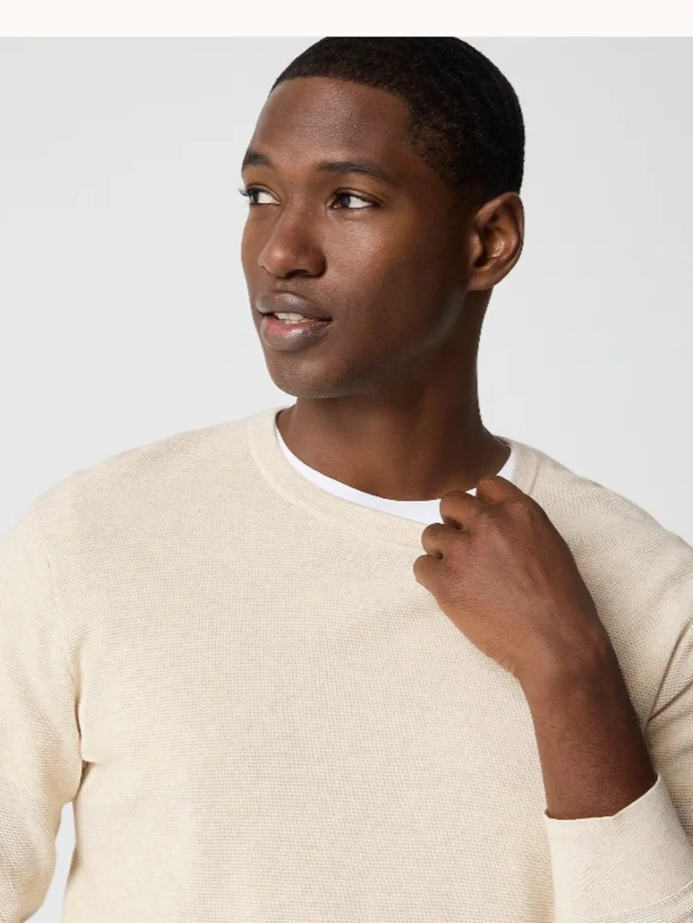 NWOT j crew heather oatmeal Cotton moss-stitch crewneck sweater